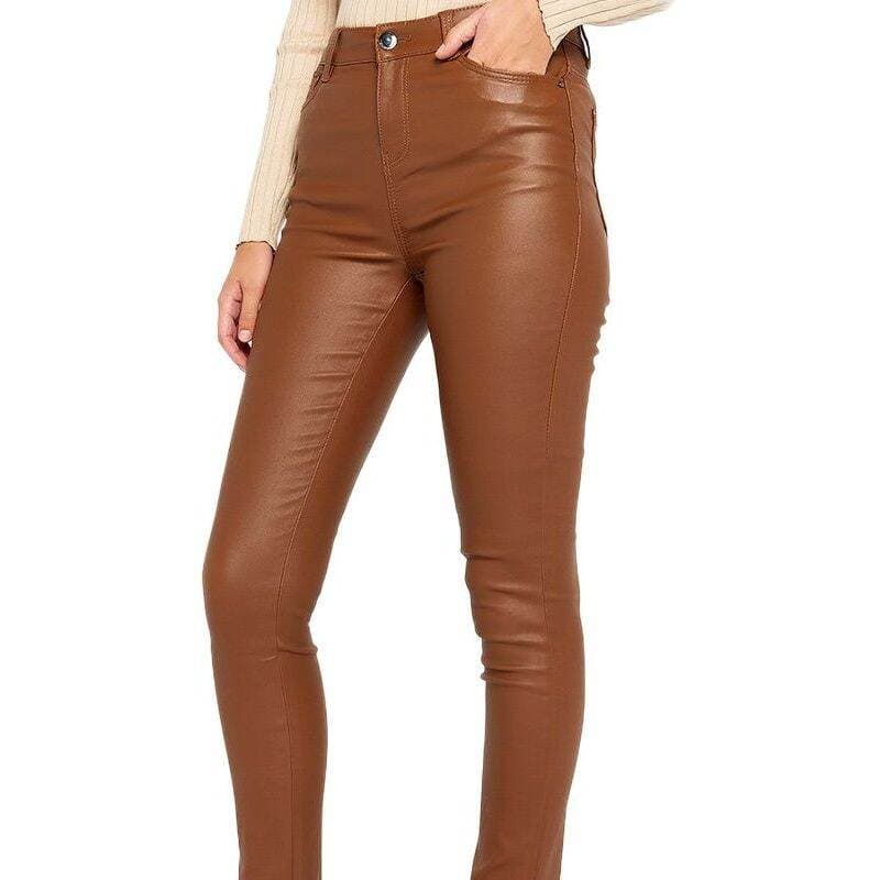 Stretch leather pants for women high quality | Pant for women stylish jins | Deep khaki pants for women low price thumbnail