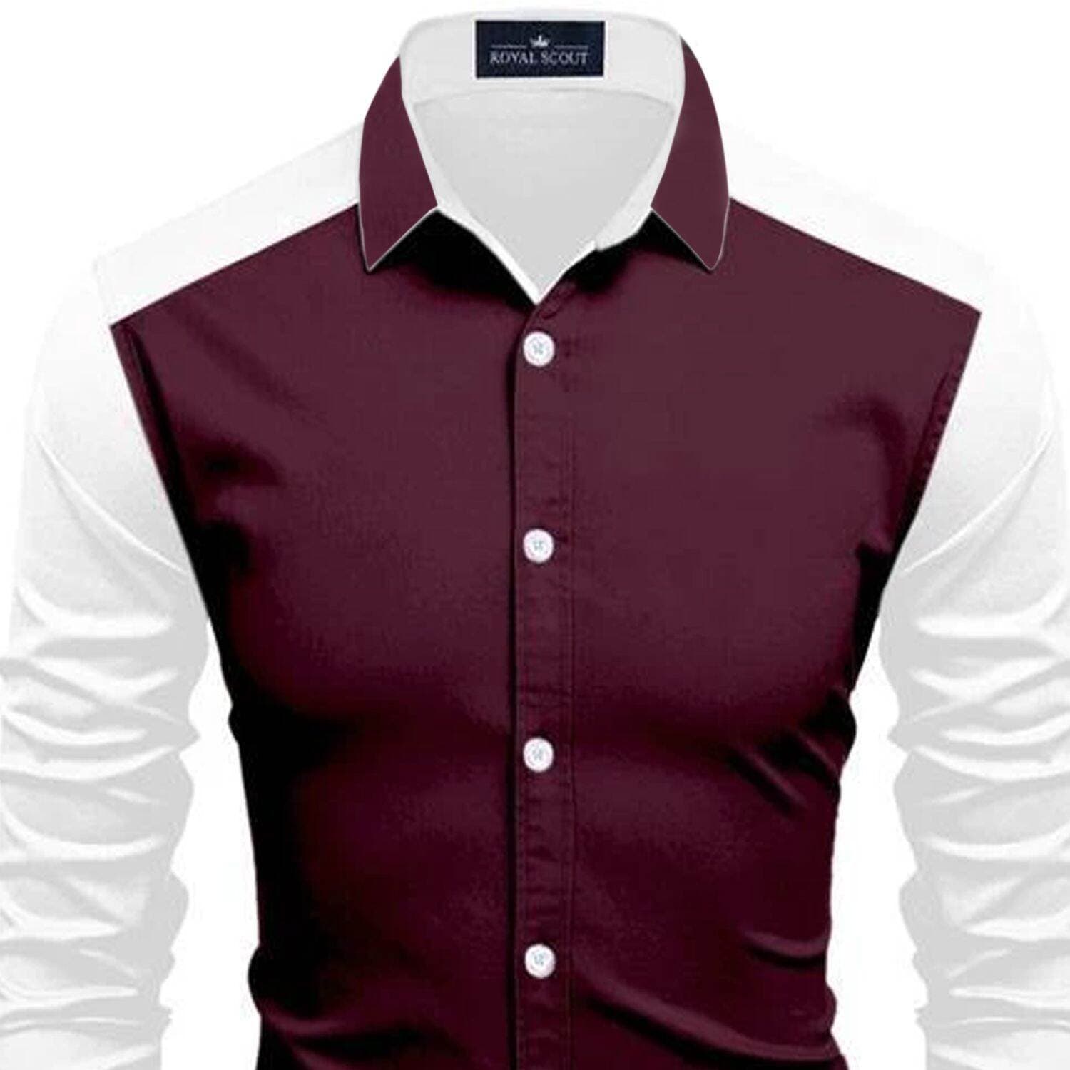 Maroon Cotton Full Sleeve Shirt For Men | Maroon shirt for men new 2024 brand stylish