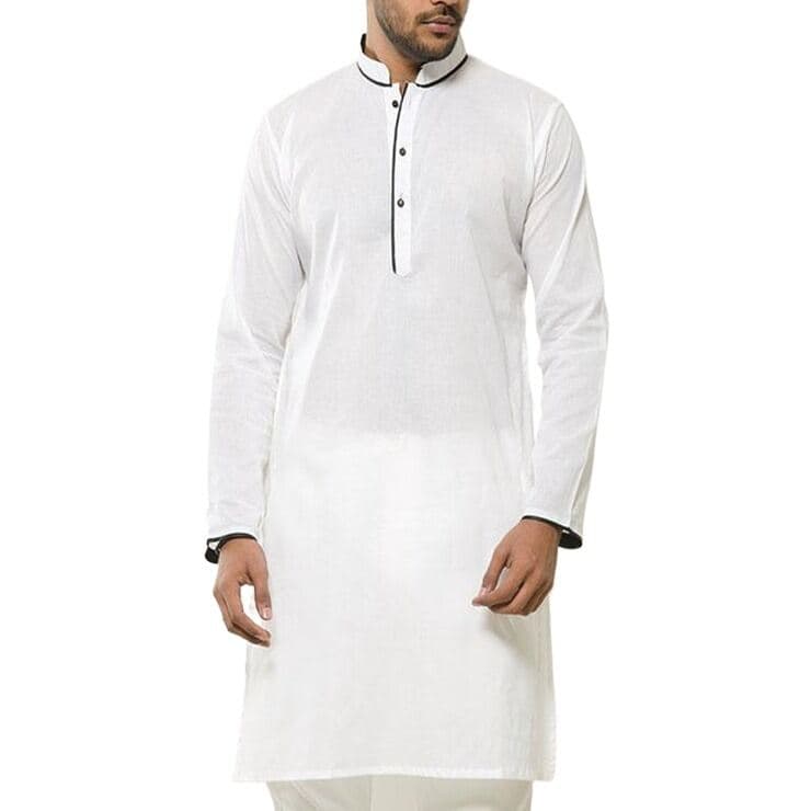 Stylish white panjabi for men cotton | White panjabi for men low price | white panjabi for men new collection 2026 thumbnail