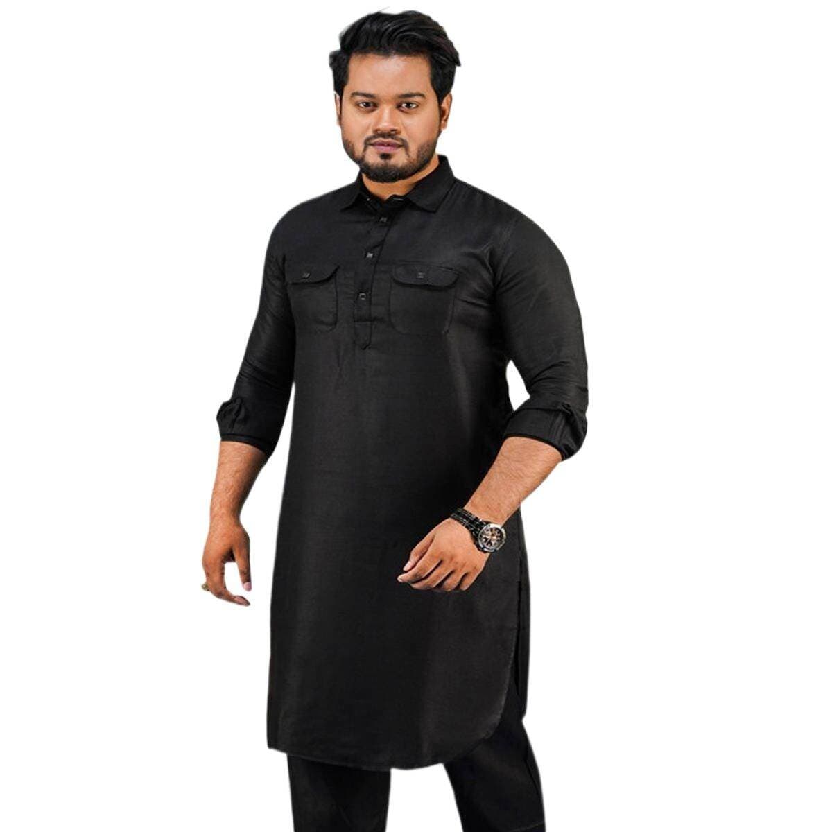 Kabli panjabi for men new collection 2024 | Black kabli panjabi for men | Black panjabi for boys new collection 2024 | Linen panjabi for men