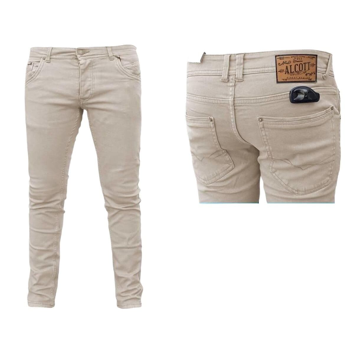 Light cream color denim pant collection for men | Cream jeans pant collection for men thumbnail