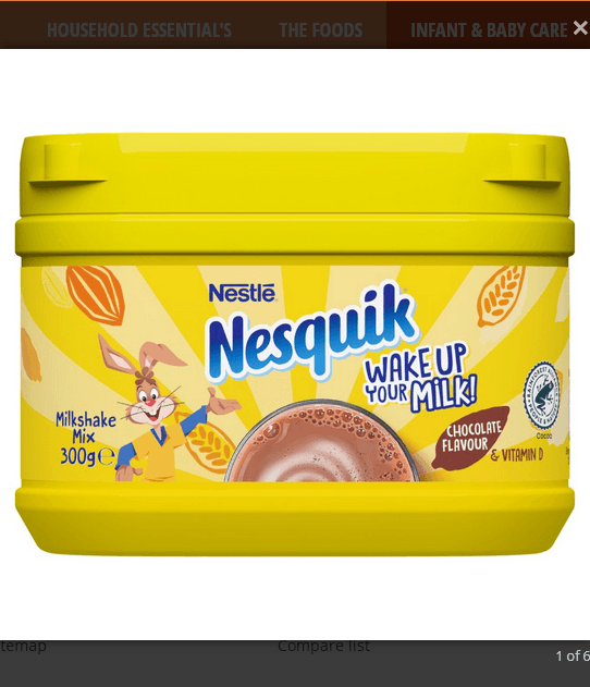 Nesquik Chocolate Flavored Milk Shake Powder (UK)- 300gm