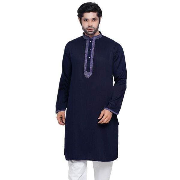 Navy blue panjabi for men new collection 2026 stylist | Soft cotton panjabi for men new collection
