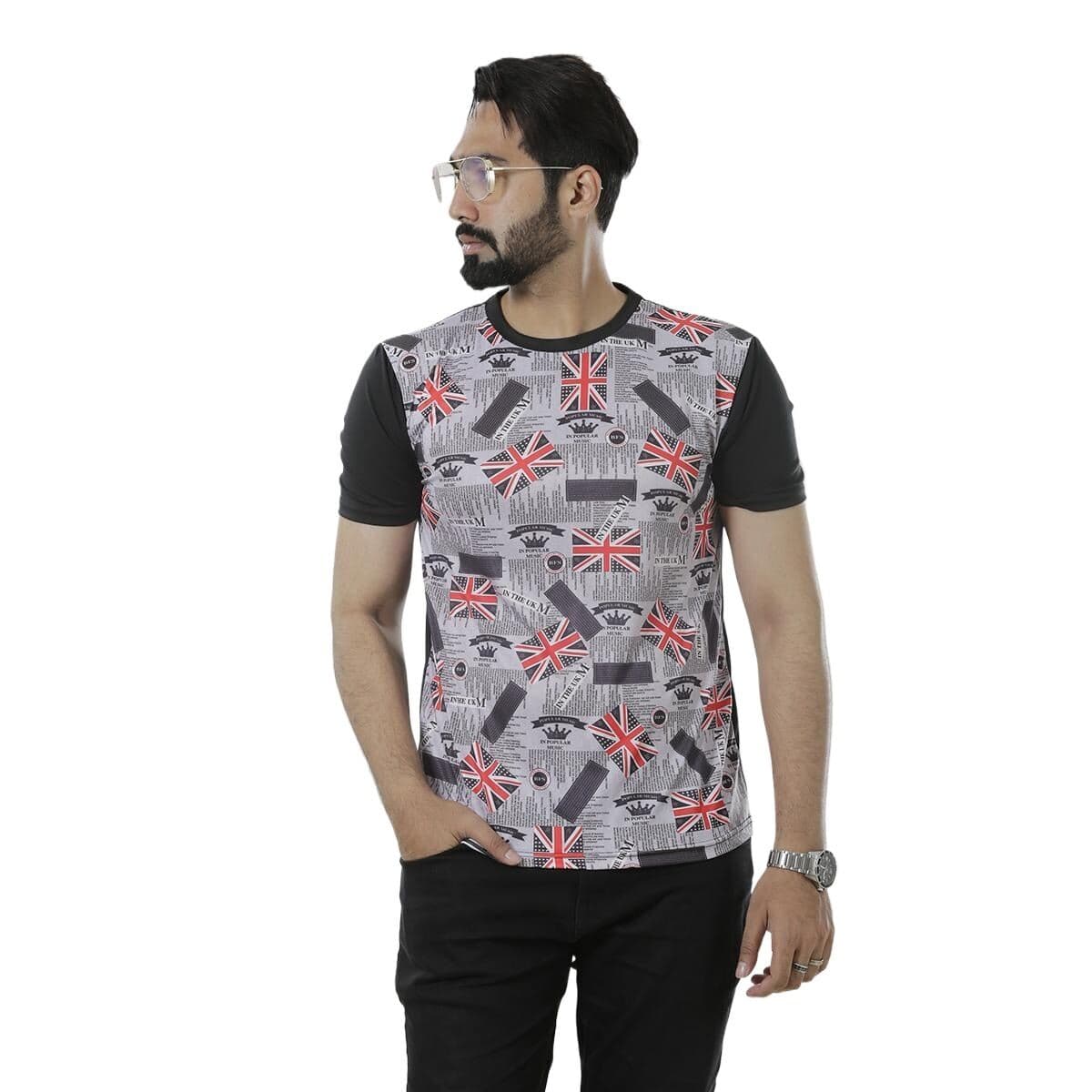 Printed black tshirt for men 2024 eid | All over printed tshirt for men black |