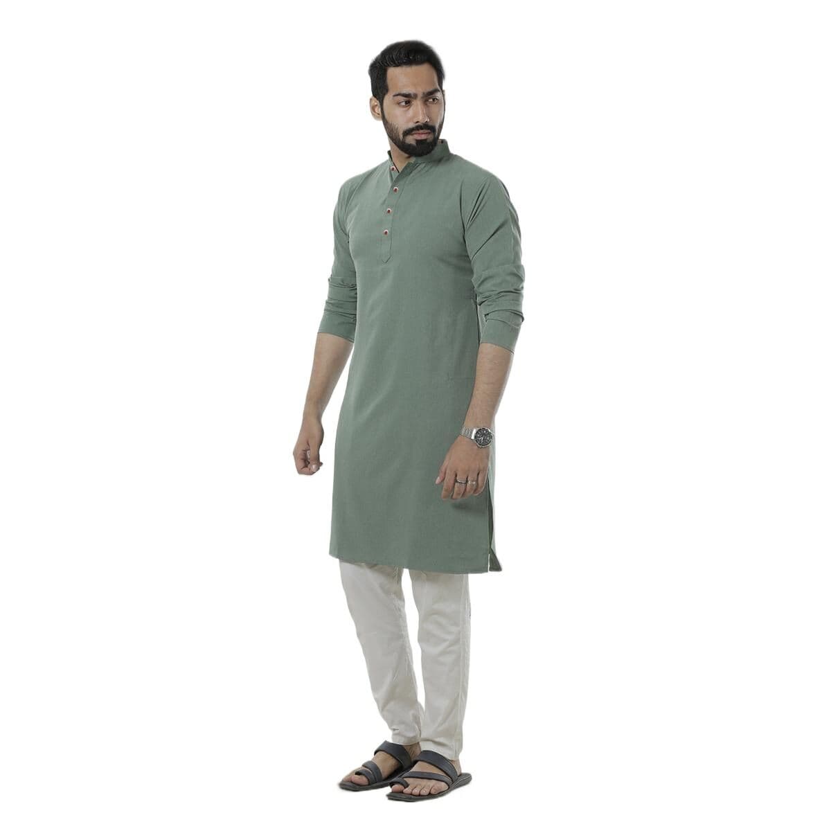 Olive panjabi for men new collection 2025 stylist | Cotton panjabi for men new collection 2025 | Panjabi for men olive colour thumbnail
