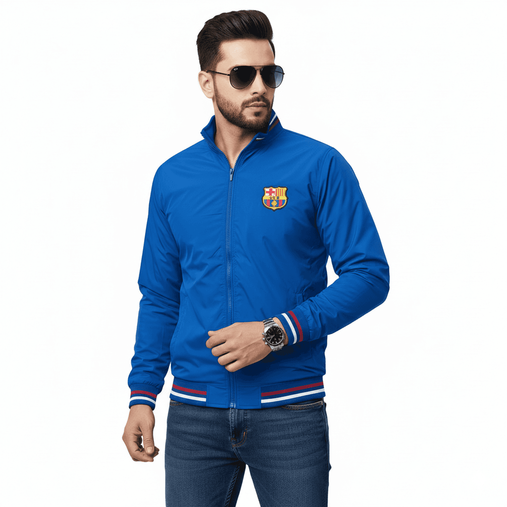 Sky blue biker jacket for men 2025 new collection | Export quality jacket for men winter china high quality | Winter collection for men jacket high quality | Double part jacket for men at low price thumbnail