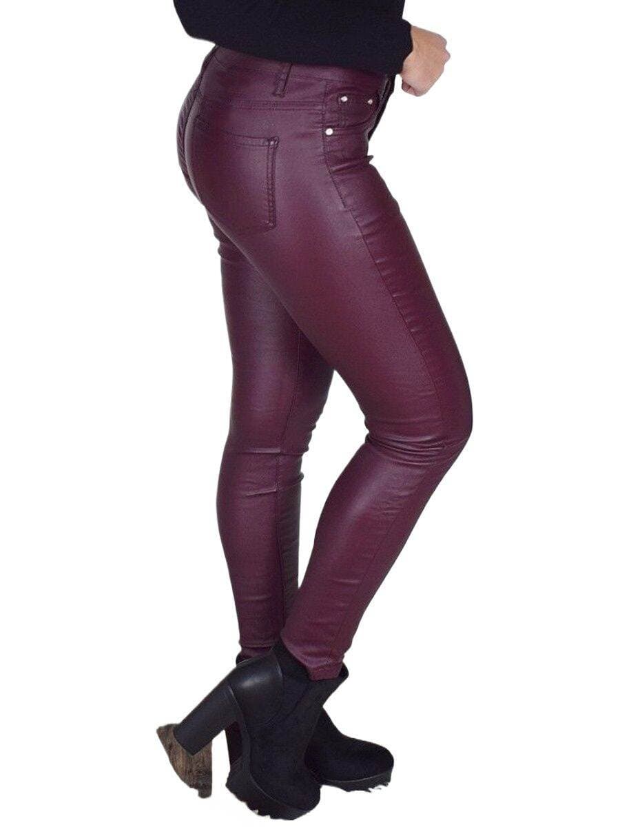 Purple pant for women stylish jins black purple | Low price leather pant for girls stylish | Winter leggings for women skin colour thumbnail