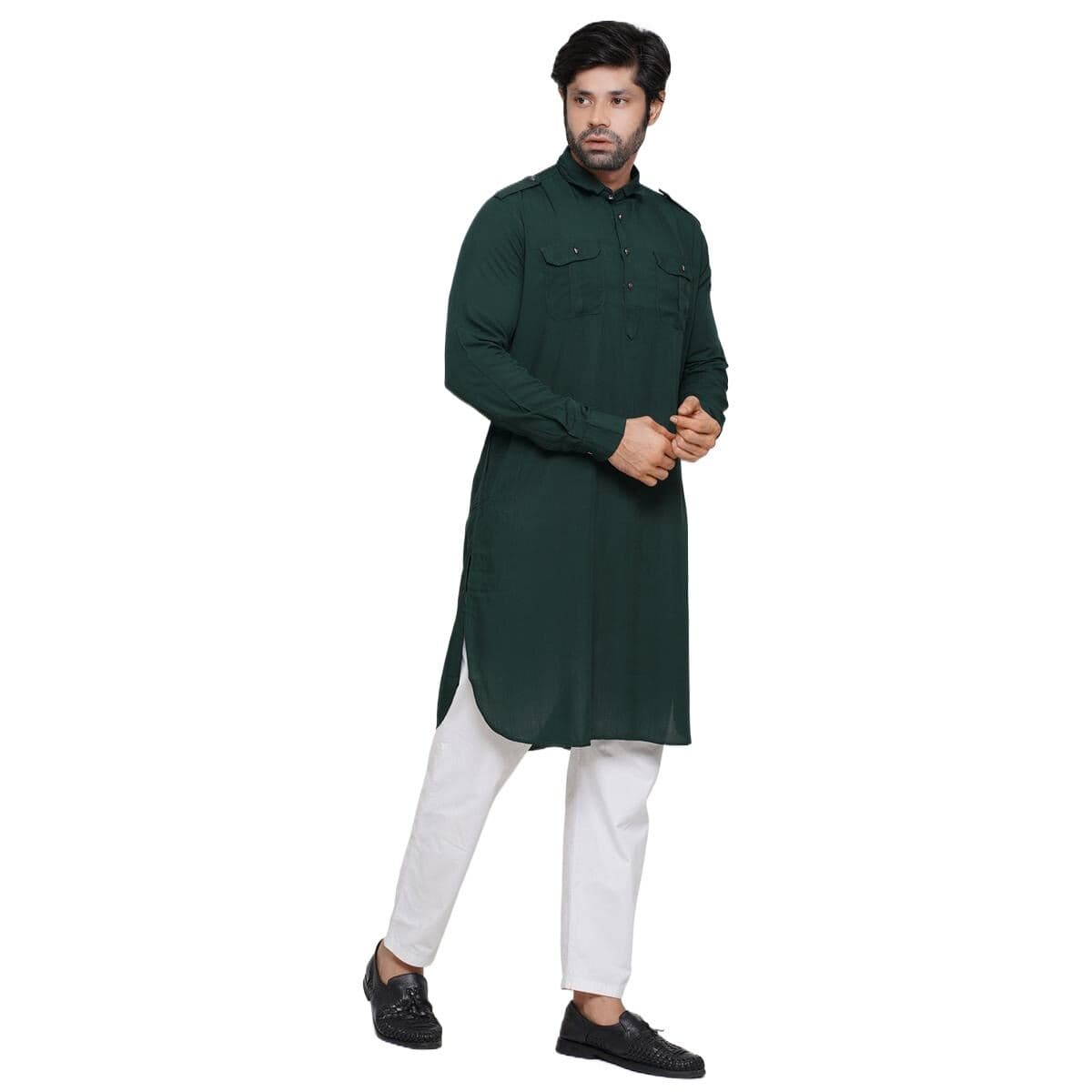 Deep green kabli panjabi for men | Kabli panjabi new collection fro men 2024 eid | Olive kabli panjabi for men brand