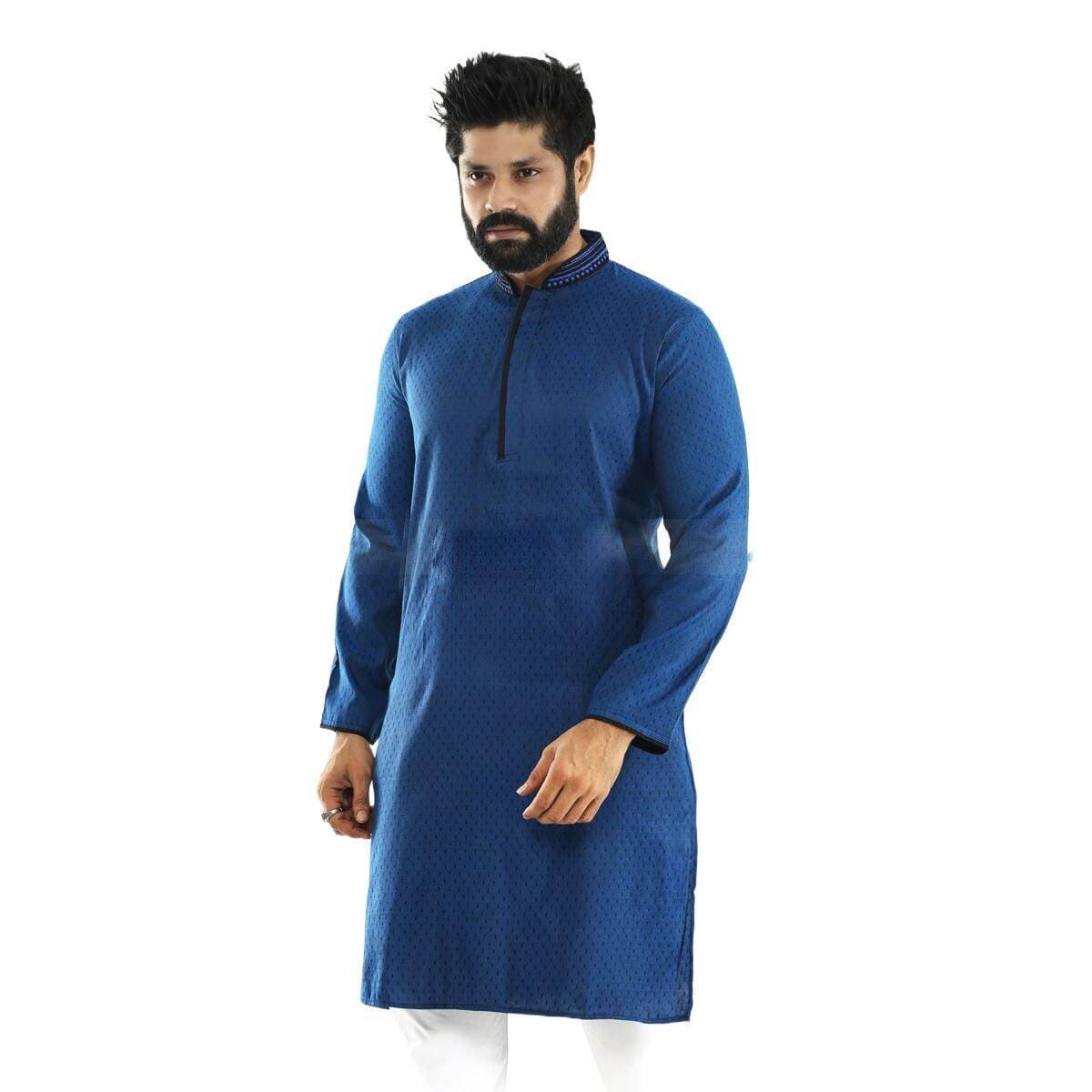 Blue Panjabi for men new collection 2024 stylist | Cotton panjabi for men new collection 2024 | Low price panjabi for men | Printed casual panjabi collection