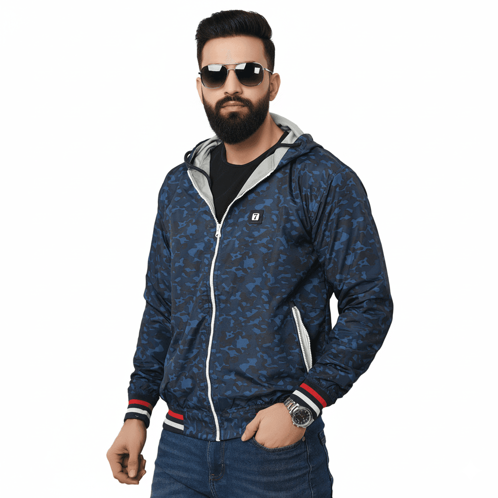 Printed blue jacket for men 2025 new collection | Jacket for men winter china high quality | Jacket for men winter 2025 double part