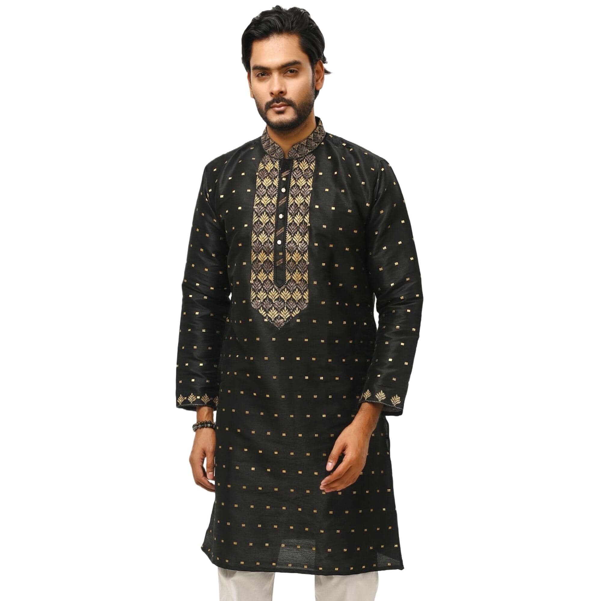 Premium Katan Silk Panjabi for Men â Elegant Traditional Menâs Ethnic Wear, Soft & Comfortable Katan Silk Fabric, Perfect for Weddings, Parties & Festive Occasions, Stylish Designer Panjabi for Men in Modern & Classic Pakistani & Bangladeshi Style thumbnail