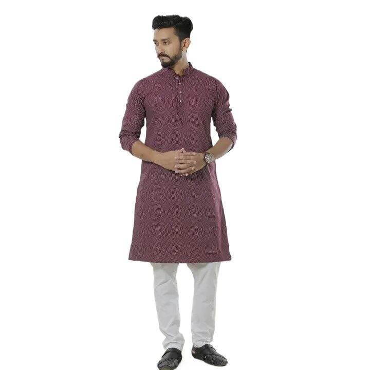 Rosy Brown Cotton Panjabi For Men thumbnail