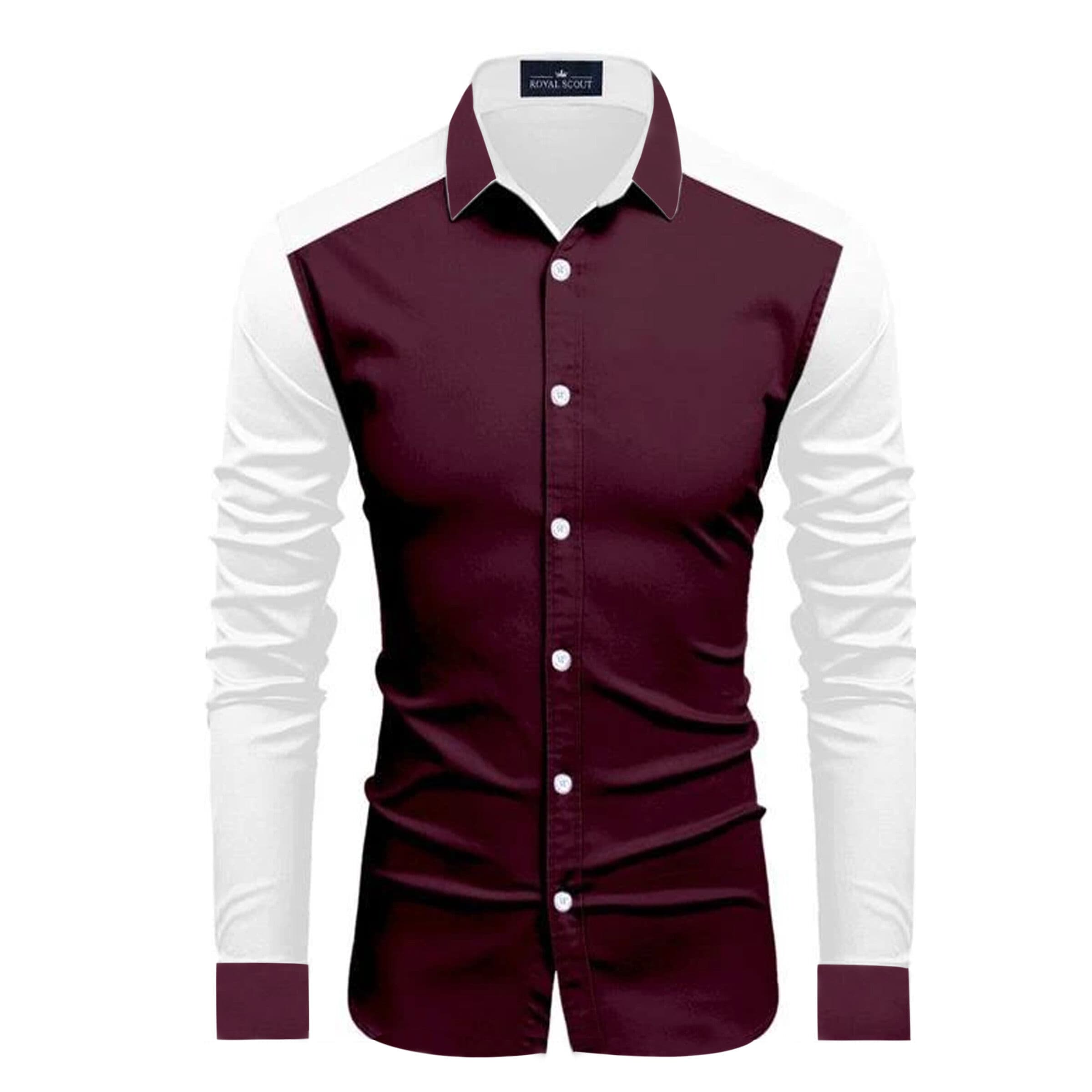 Maroon Cotton Full Sleeve Shirt For Men | Maroon shirt for men new 2024 brand stylish thumbnail