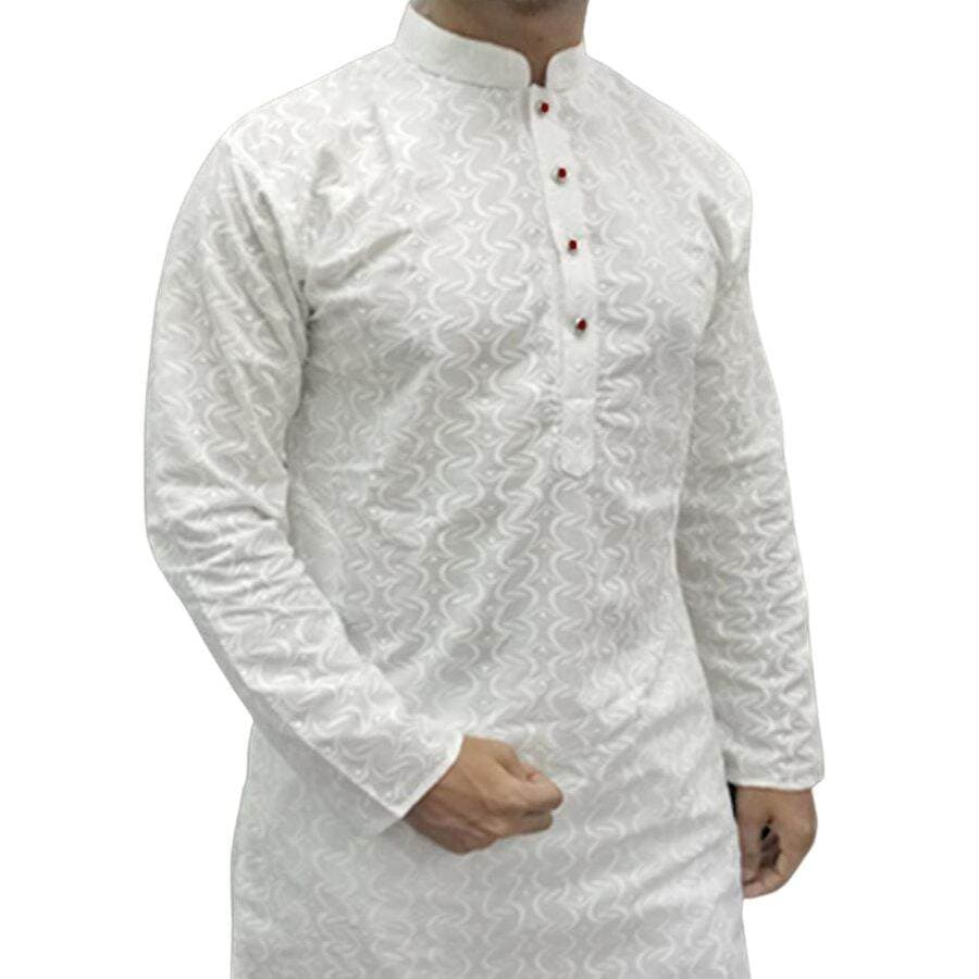 White panjabi for men high quality | White indian panjabi for men low price | Indian chicken fabrics panjabi for men new collection 2026