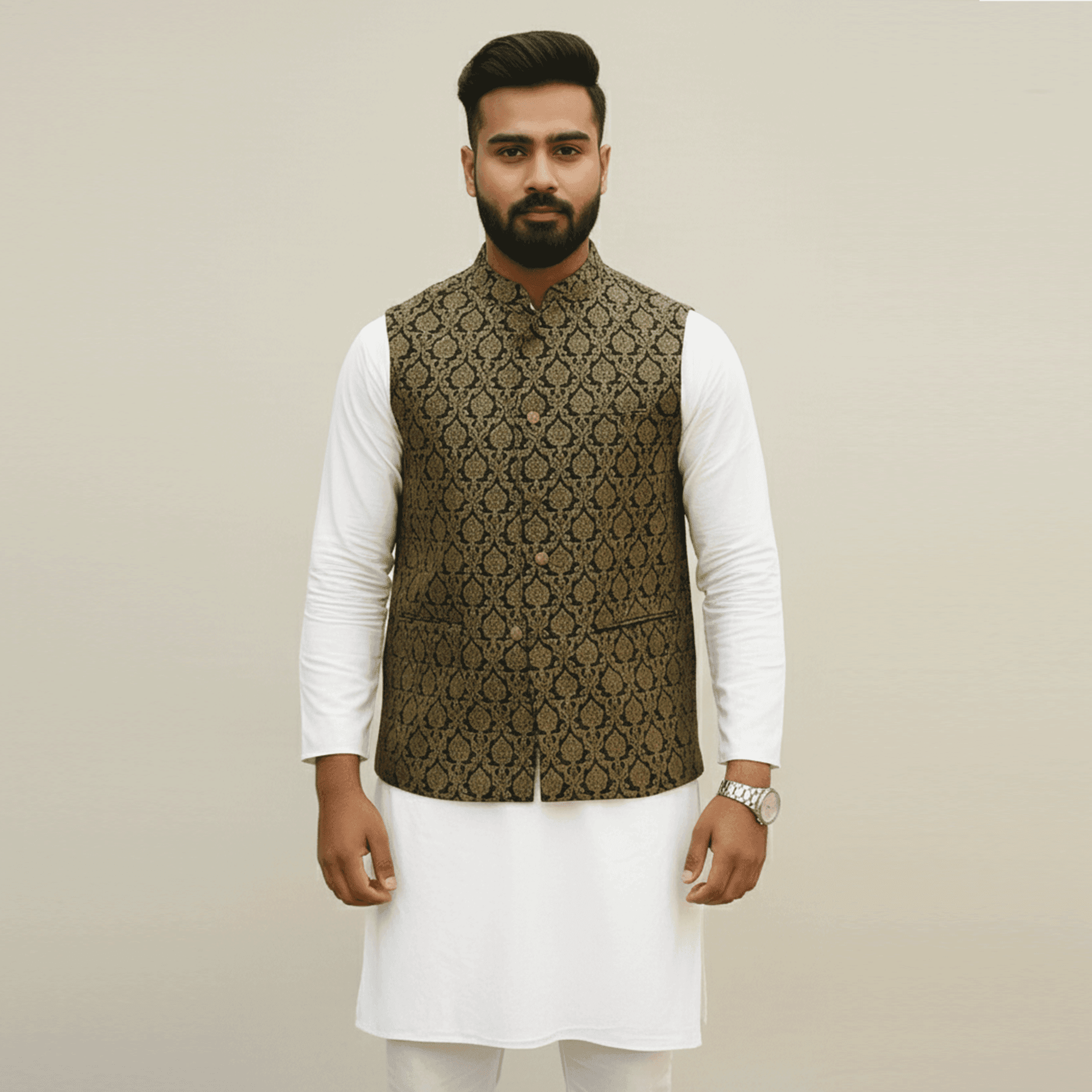Black and golden koti for men new collection | Premium koti for men golden colour Preferble - Wedding dress and party dress for men