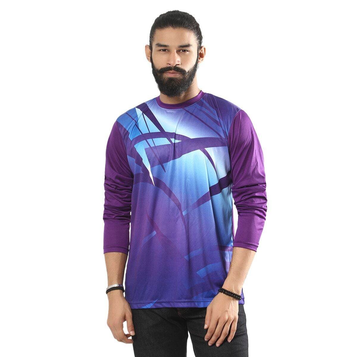 Navy blue tshirt for men new collection 2025 | Full sleeve tshirt for men blue | All over printed tshirt for men