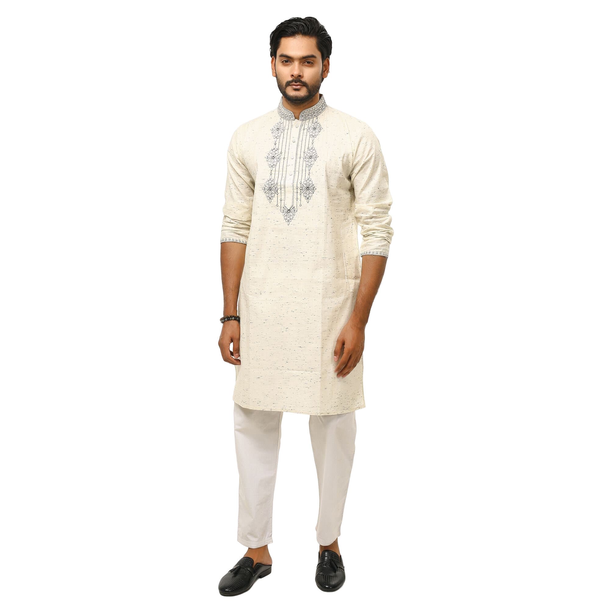 Soft Premium Cotton Panjabi for Men â Comfortable, Breathable & Lightweight Traditional Punjabi Kurta for Eid, Wedding & Festive Wear | Stylish Slim Fit Casual Ethnic Panjabi for Men | Soft Fabric Long Kurta for All-Day Comfort & Elegant Look thumbnail