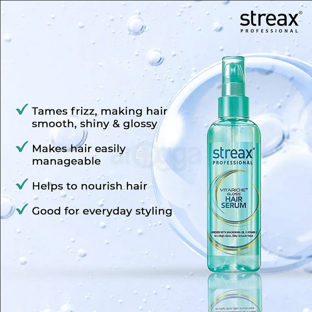 Indian Streax Professional Vitariche gloss Hair serum- 115 Ml