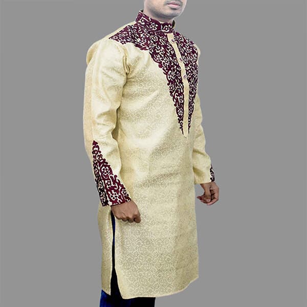 Blue katan panjabi for men | High quality panjabi for men stylish | Indian panjabi for men new collection 2024 | Wedding panjabi - Party dress for men thumbnail