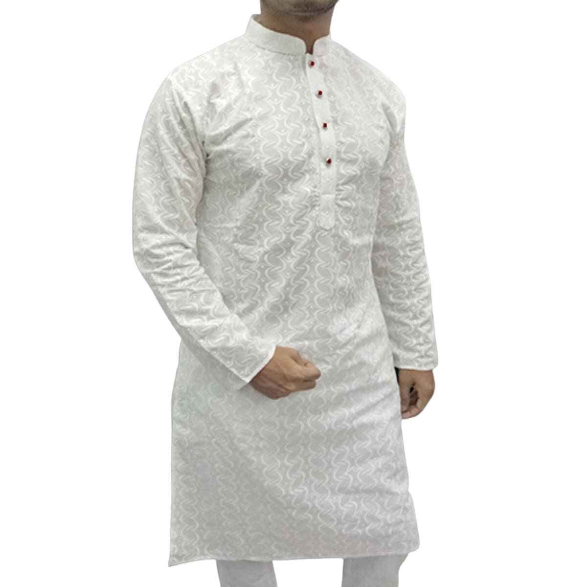 White panjabi for men high quality | White indian panjabi for men low price | Indian chicken fabrics panjabi for men new collection 2026 thumbnail