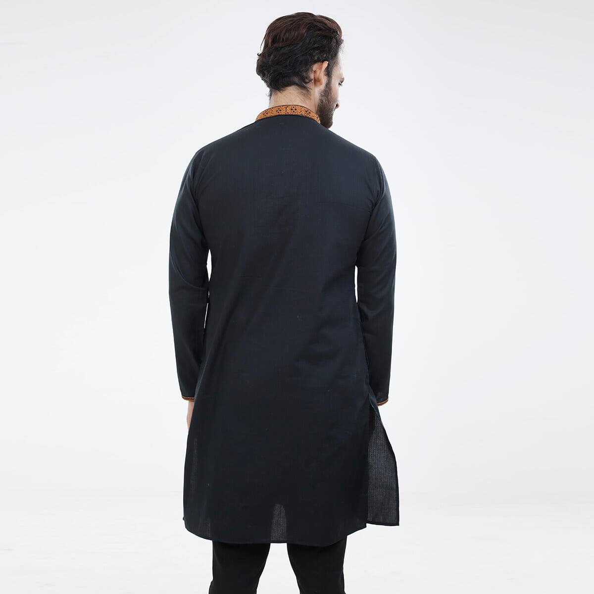 Premium Black Cotton Panjabi for Men | Stylish Traditional Kurta for Eid, Wedding & Festive Wear | Soft Breathable Fabric | Comfortable Slim Fit Design | Elegant Ethnic Outfit for Party & Casual Use | Trendy Classic Black Panjabi Collection thumbnail