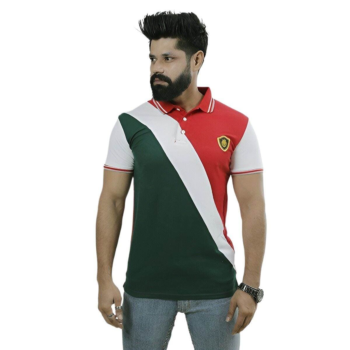Green and red colour polo t shirt for men | Premium polo t shirt for men new 2024 brand | Bangladesh flag theme polo tshirt design