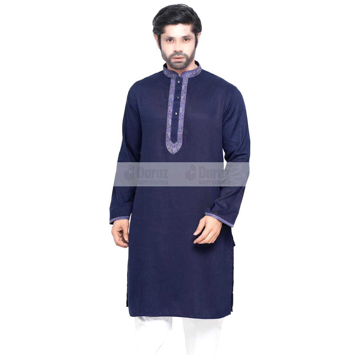 Navy blue panjabi for men new collection 2026 stylist | Soft cotton panjabi for men new collection thumbnail