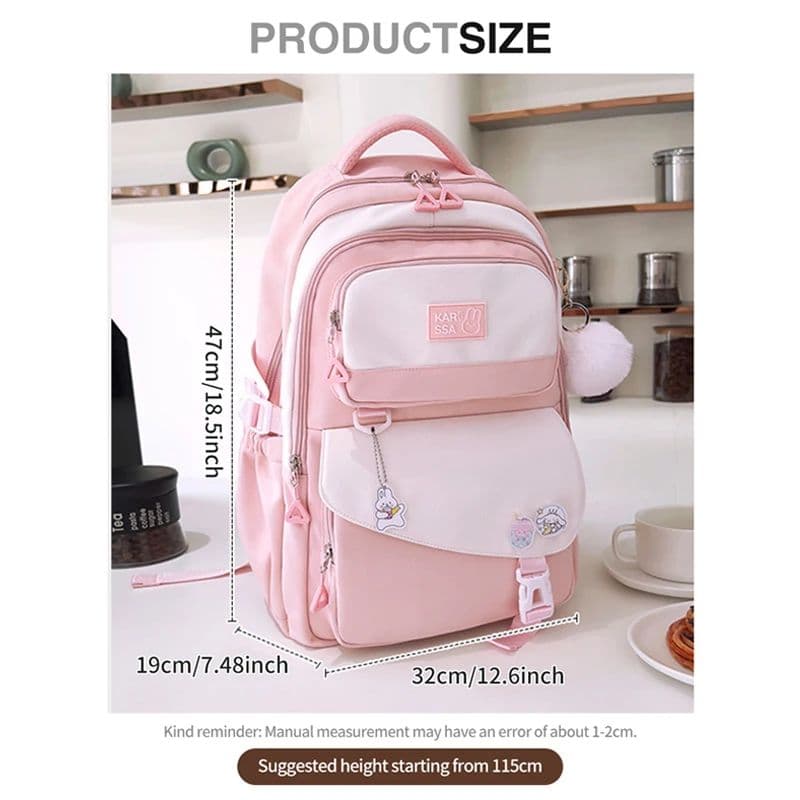 Cute Casual Premium Kids School Backpack (Pink) thumbnail