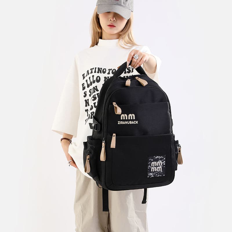 Schoolbags, College ‘ Cute Large-Capacity Backpacks, Simple Casual Backpacks(Black) thumbnail