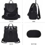 New Design Women Backpack Nylon Waterproof Anti-Theft Travel Bagpack(black) thumbnail