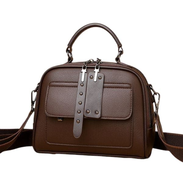 High end ladies’ handbag multi-layer large capacity commuting bag(Coffee)