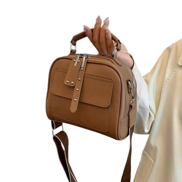 High end ladies’ handbag multi-layer large capacity commuting bag(Brown) thumbnail