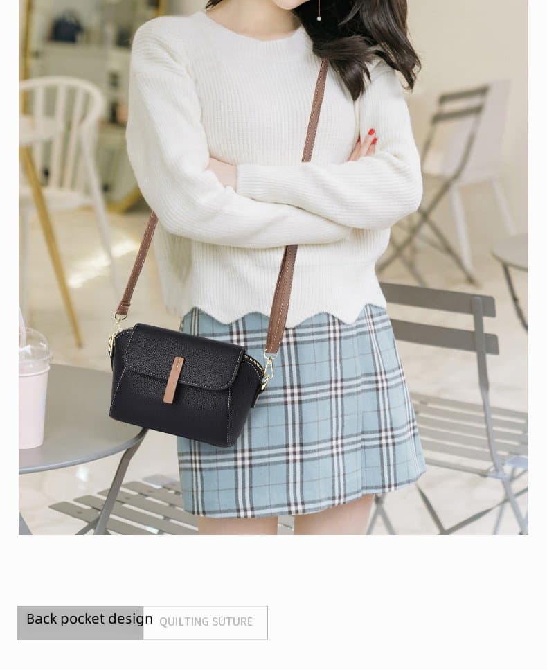 New Pu Leather Single Shoulder Niche Light Luxury Women’s Bag(Black) thumbnail