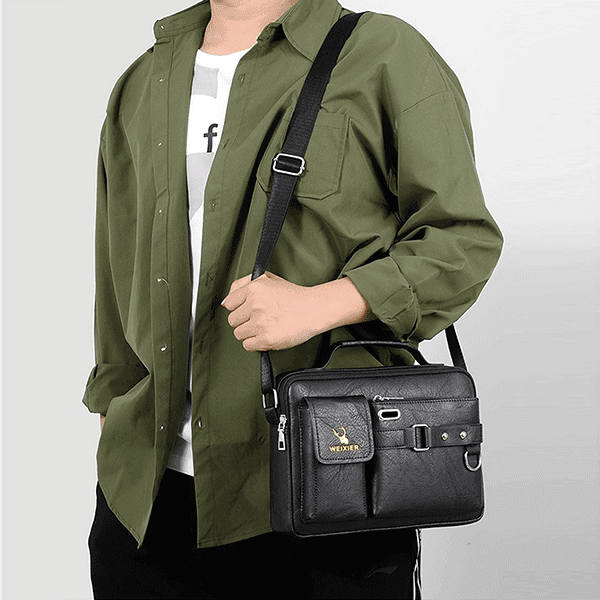 Men’s Pu Leather Shoulder Bag (Black shape) thumbnail