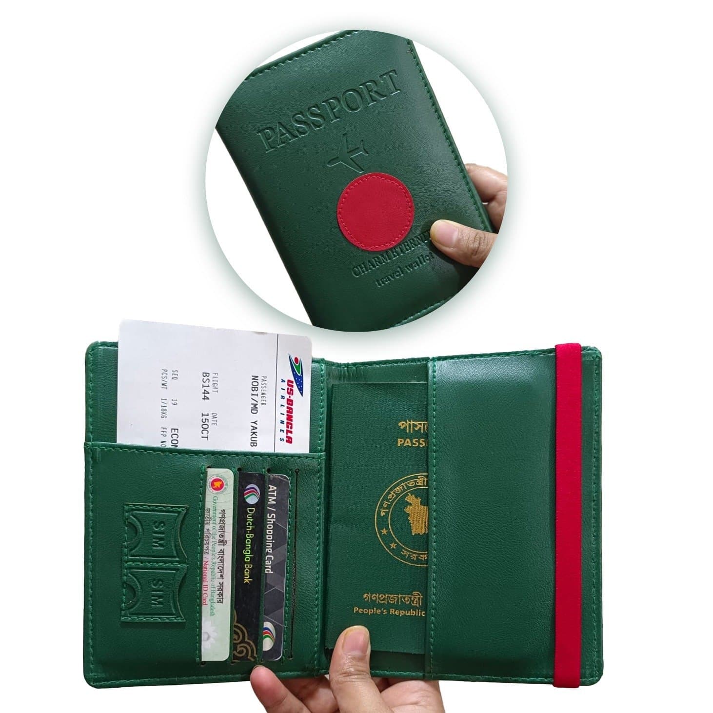 100% Leather Passport Covers Holder Wallet Case thumbnail