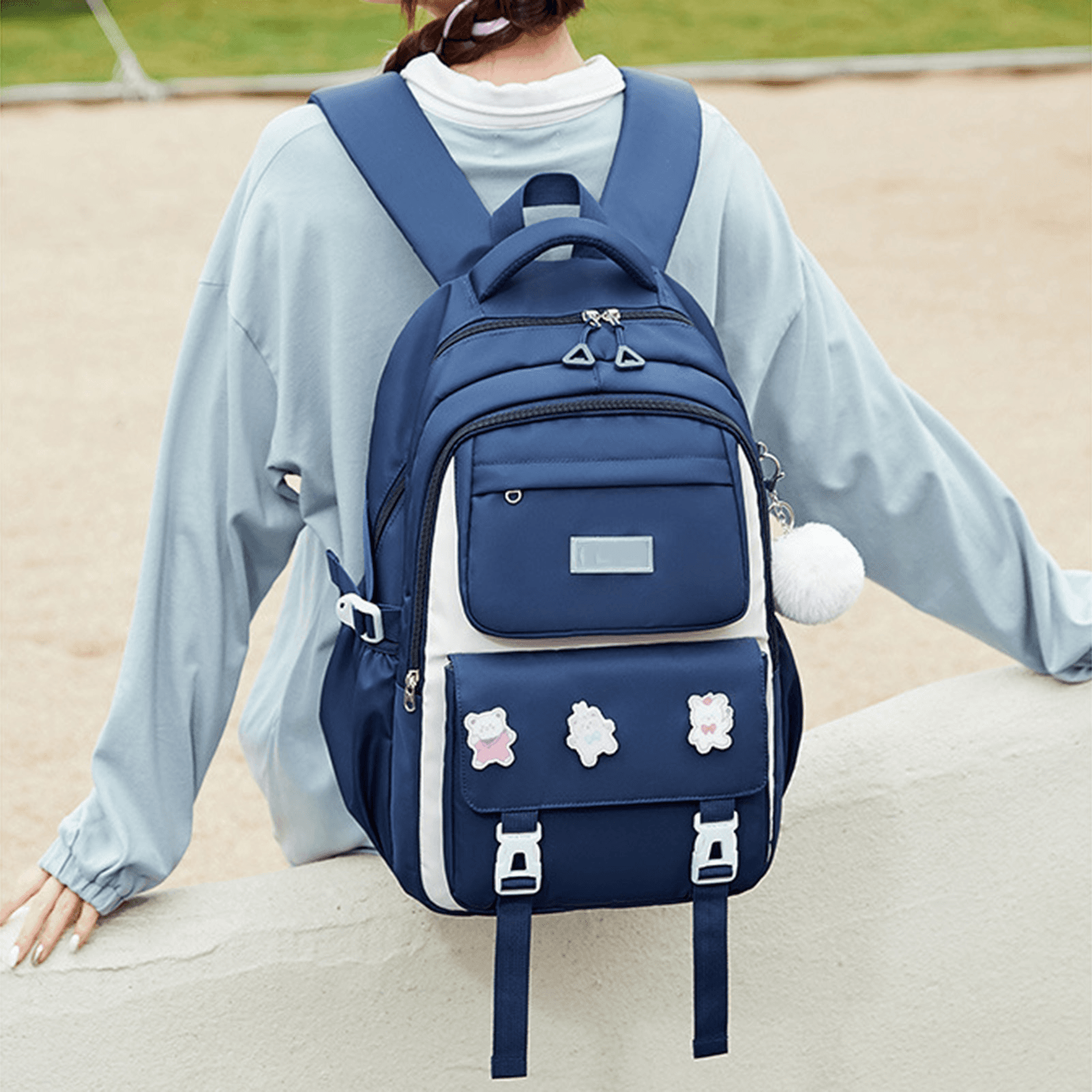 Kids Backpack Children School Bags for Girls Orthopedic Waterproof Primary Schoolbag Book Bag (blue) thumbnail