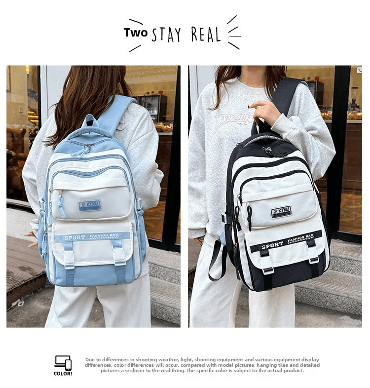 Academy Style School Bag Book Bag Lightweight College Student Backpack(blue) thumbnail