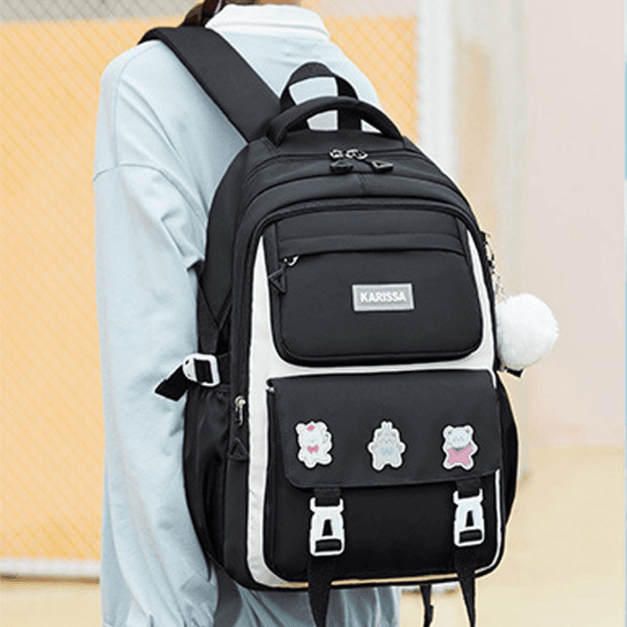 Kids Backpack Children School Bags Waterproof Primary Schoolbag Book Bag (black) thumbnail