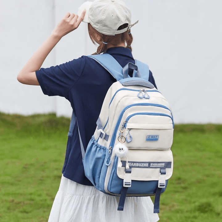 Academy Style School Bag Book Bag Lightweight College Student Backpack(blue) thumbnail
