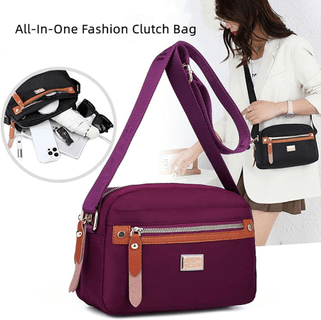 Nylon Fashion Cross-body Bag Lightweight Portable Shoulder Bag (purple color) thumbnail
