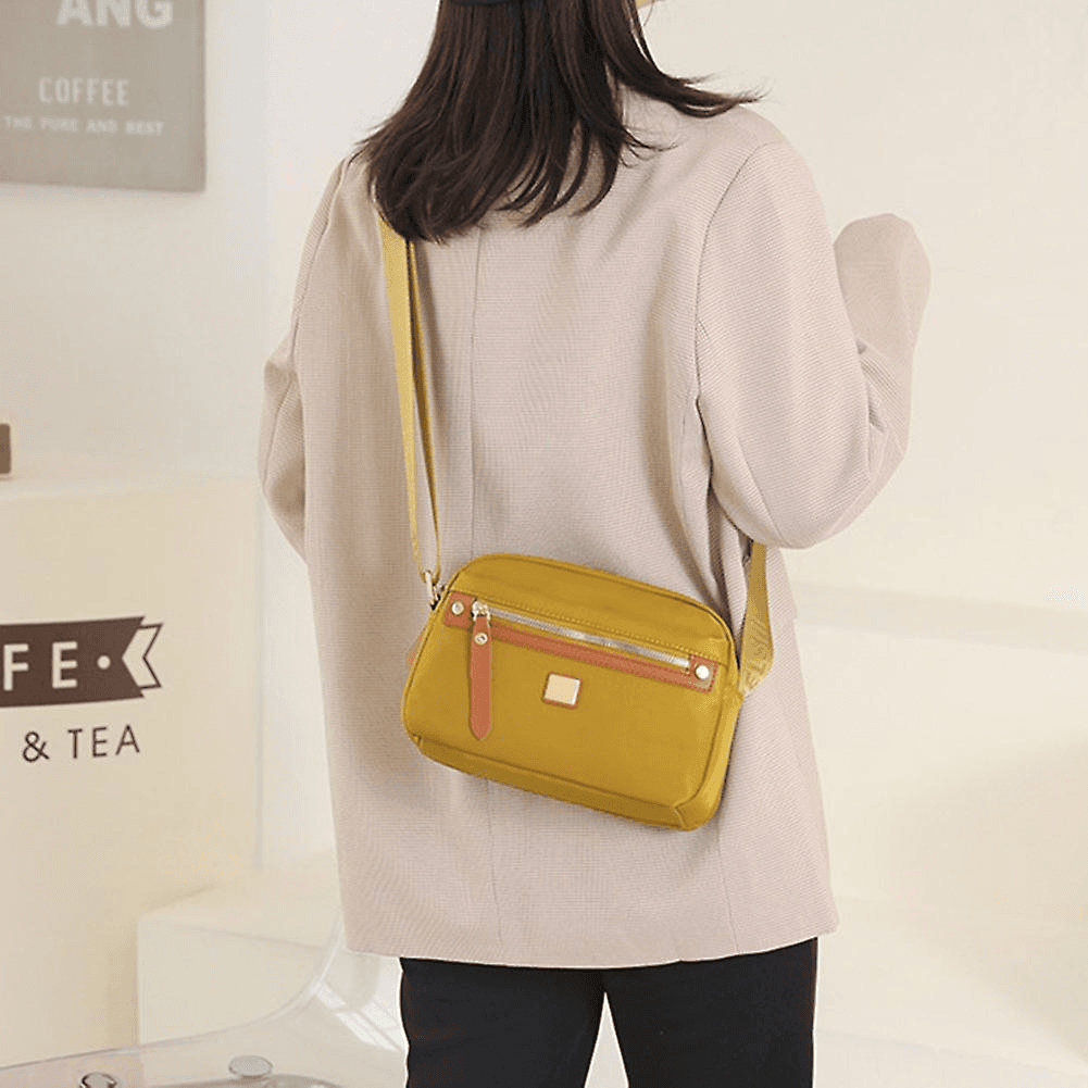 Nylon Fashion Cross-body Bag Lightweight Portable Shoulder Bag(golden color) thumbnail